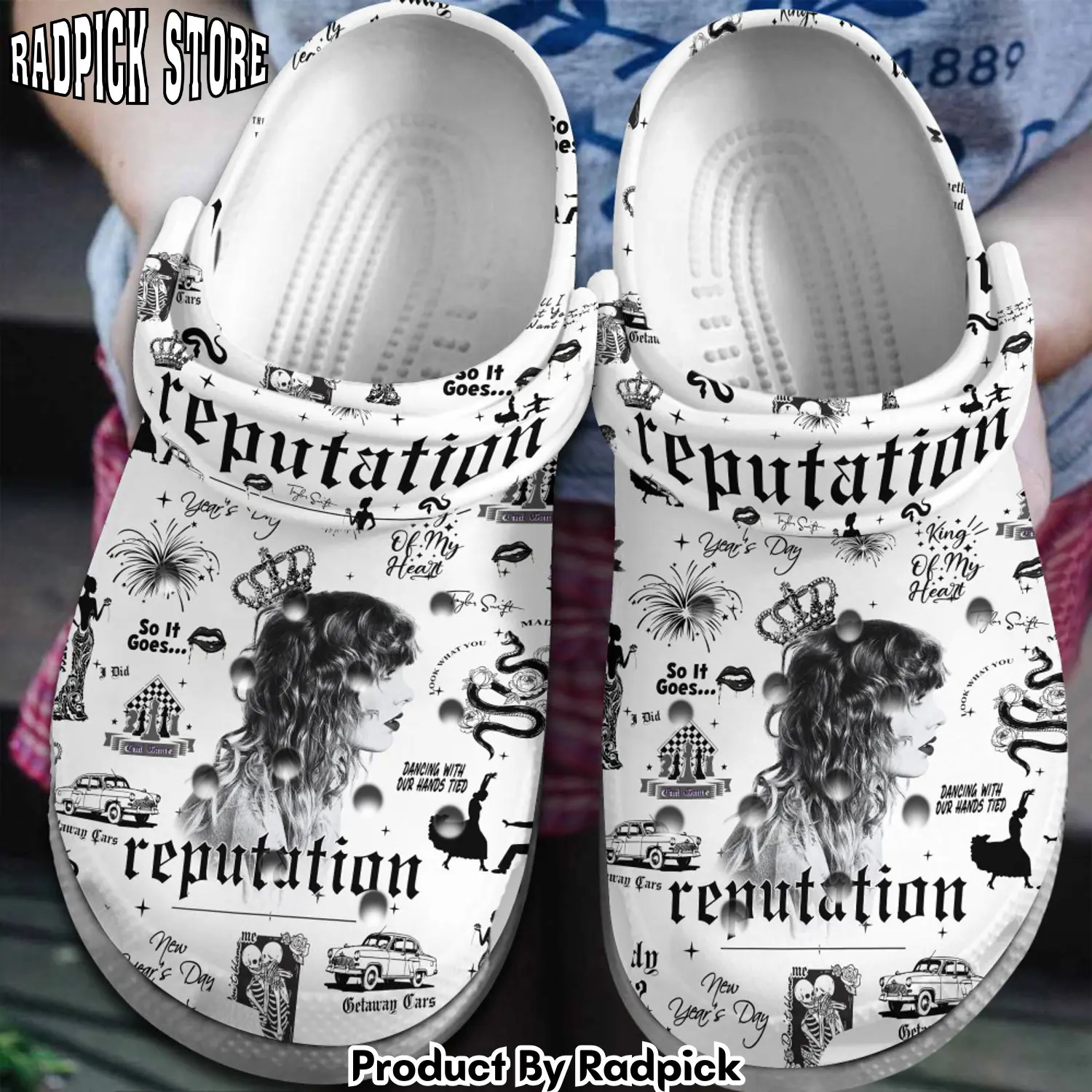Radpick taylor swift music reputation clogs shoes comfortable for men women rp652865